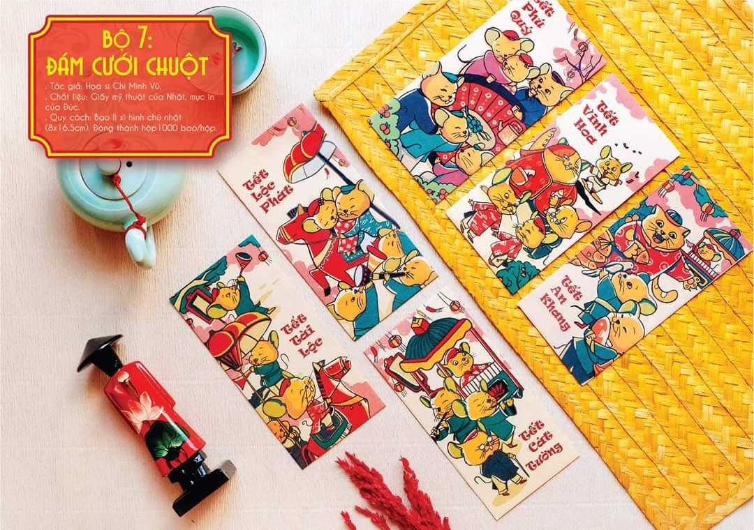 [ Tặng Túi Bóng ] Combo 60 Bao Lì Xì Năm 2020 - Bộ Đám Cưới Chuột Gồm 06 Mẫu - Nội Dung Ý Nghĩa - Giáo Dục Con Cháu Về Văn Hóa Dân Tộc