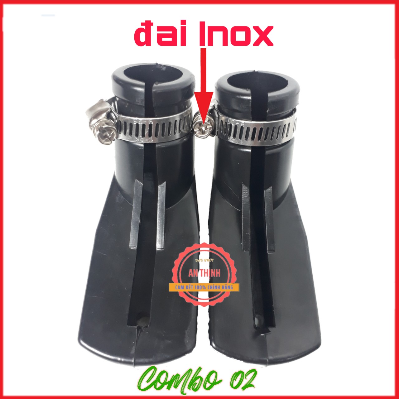 Combo 2 Bọc Chân Chống Xe Máy Gồm Đai Inox