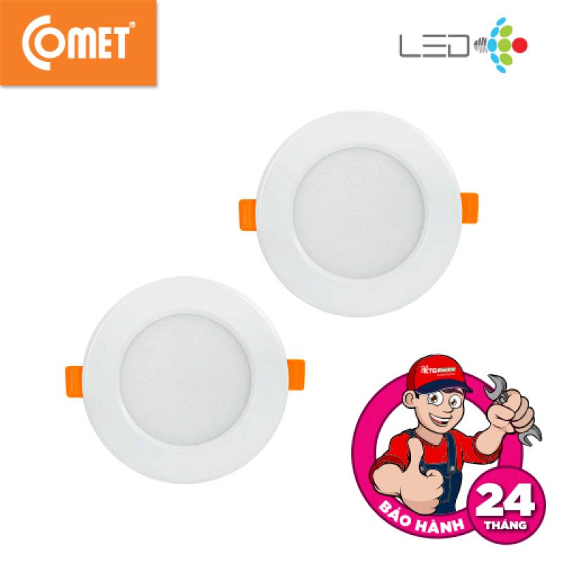 Bộ 2 Cái: Đèn Led Âm Trần Siêu Mỏng Tròn Fighter Comet 7W CD03F007 thiết kế siêu mỏng ,chất liệu nhôm sơn tĩnh điện,chống rỉ sét và tản nhiệt hiệu quả; tính năng tản sáng cao cấp,quang thông cao,chiếu sáng tốt mà vẫn tiết kiệm