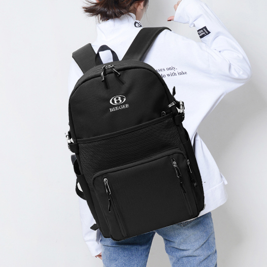 ( DÒNG CAO CẤP ) Balo nam nữ thời trang Hàn quốc BEE GEE 115 A chống thấm nước dày dặn và chống shock laptop tốt ( hộp dưới 2 dây kéo ) BGS
