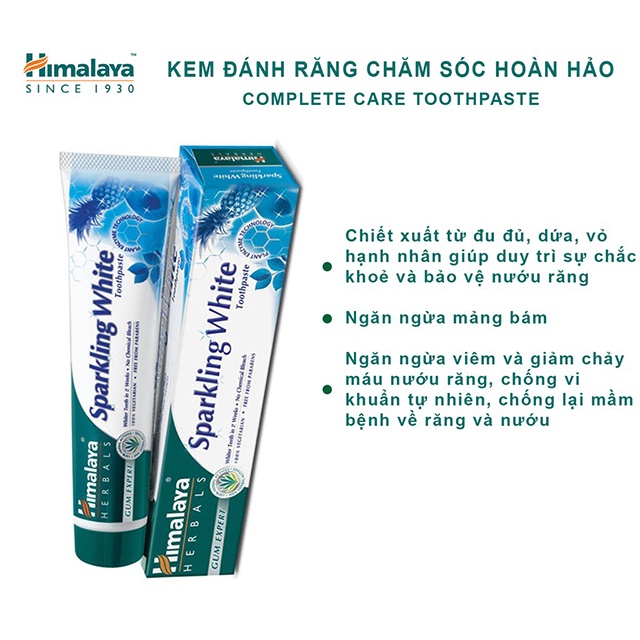 [Chính Hãng] Kem Đánh Răng Trắng Sáng Lấp Lánh | Himalaya Sparkling White Toothpaste 100g