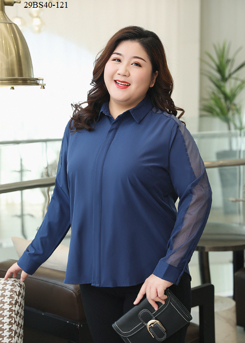 áo sơ mi phối tay lưới trung niên bigsize