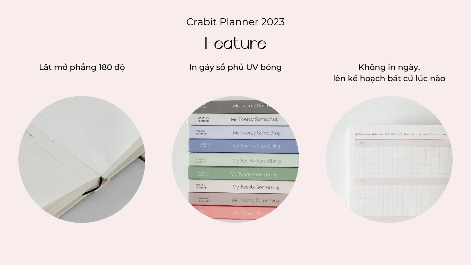 Sổ planner lập kế hoạch 2023 Crabit My Twenty Something