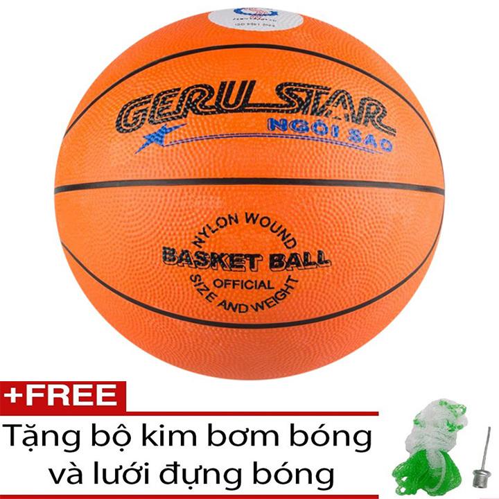 [HCM]Bóng rổ cao su cam Geru Star số 3