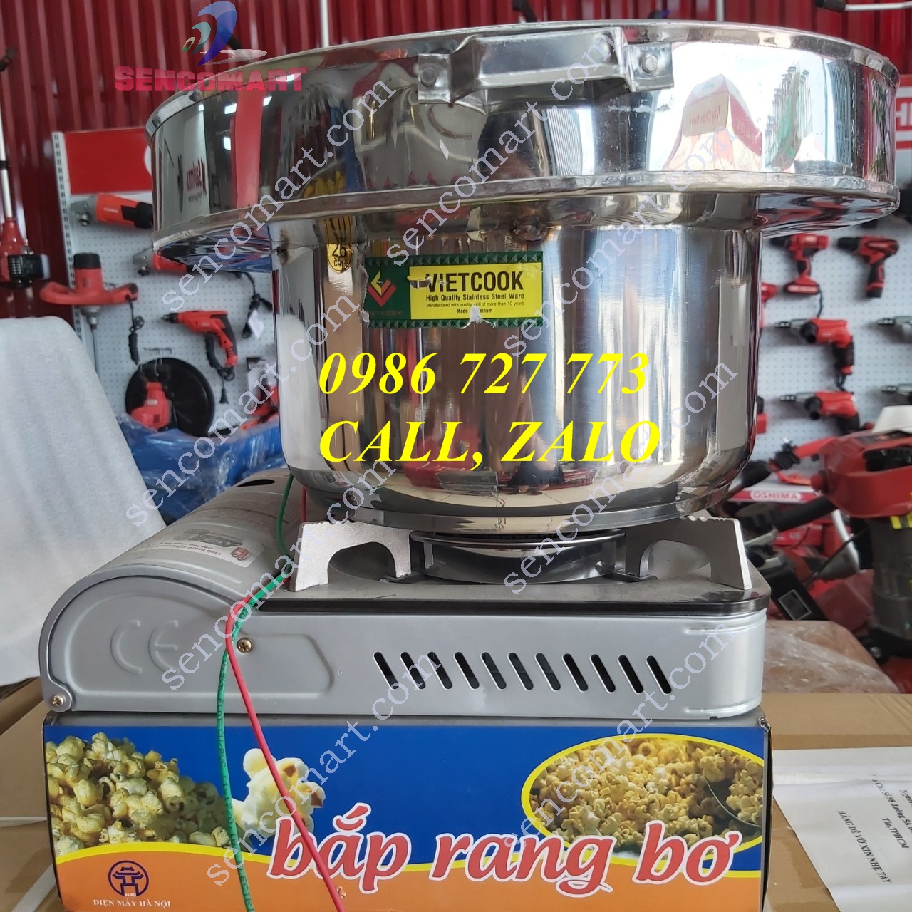 Máy làm bắp rang bơ có mang, 2 van ga