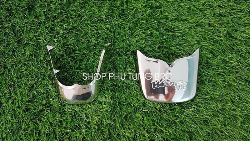 Bộ ốp mỏ dè INOX trước, sau xe WAVE nhỏ.