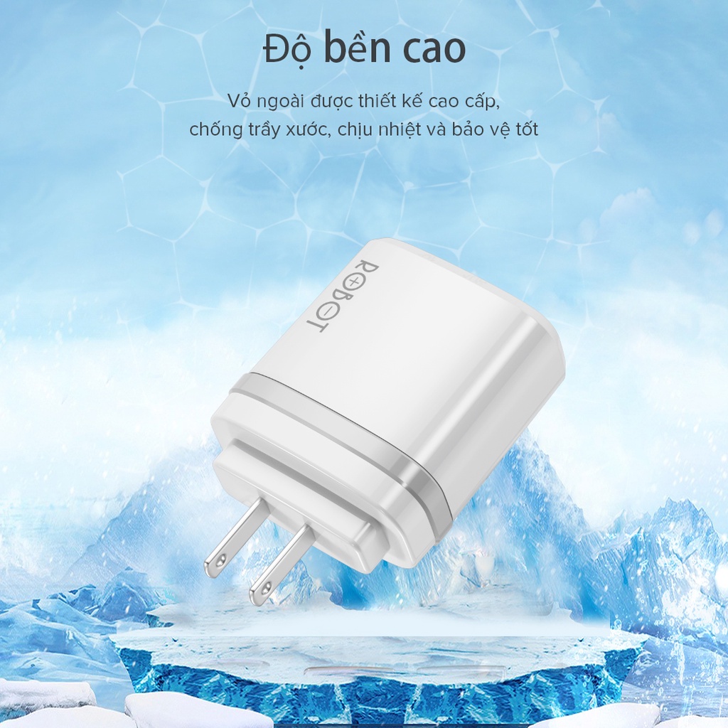 Bộ Cốc & Cáp Sạc ROBOT RT-K9U 2 Cổng USB Chính Hãng