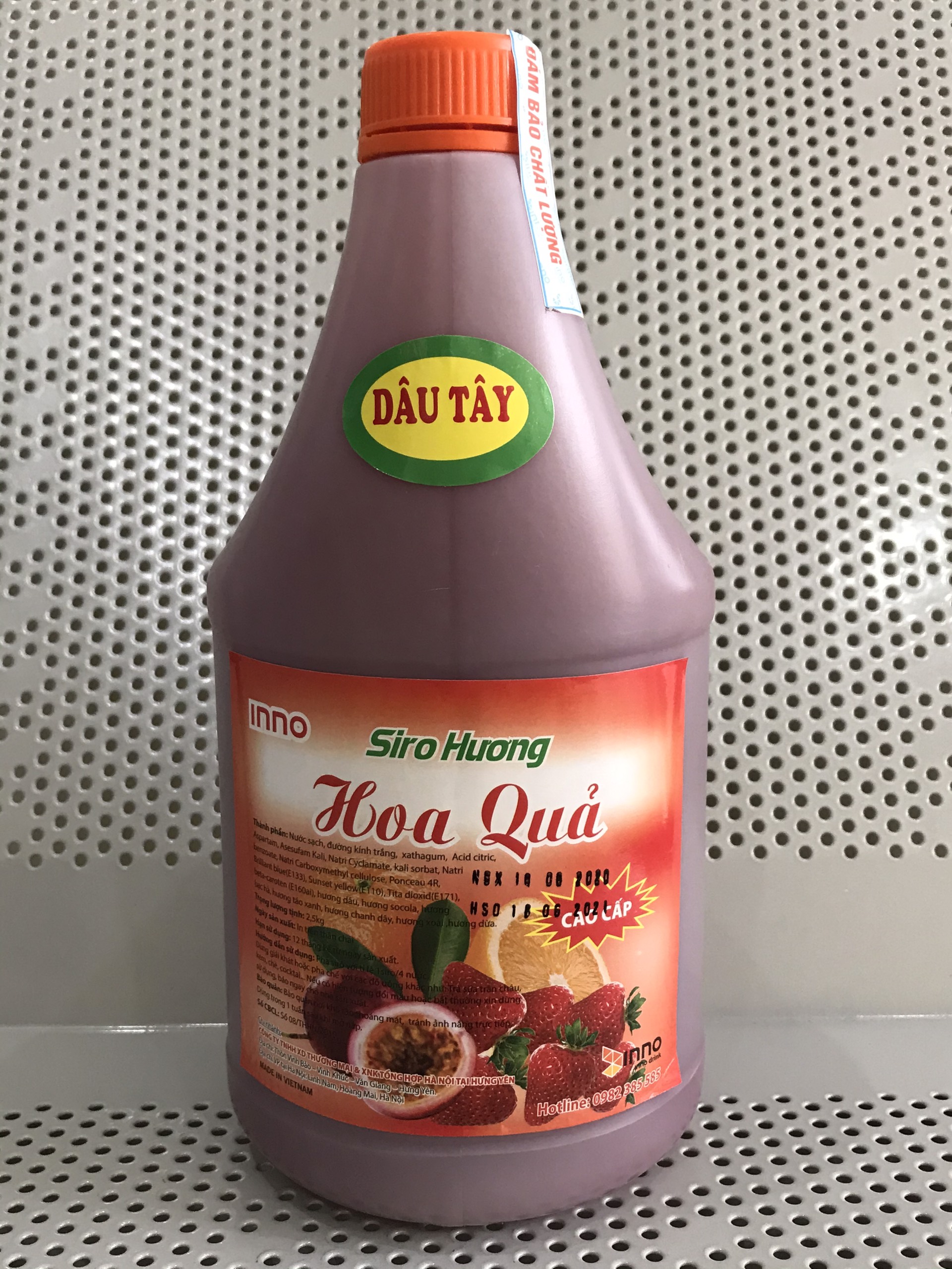 Siro hoa quả can tròn 2lít vị Dâu tây