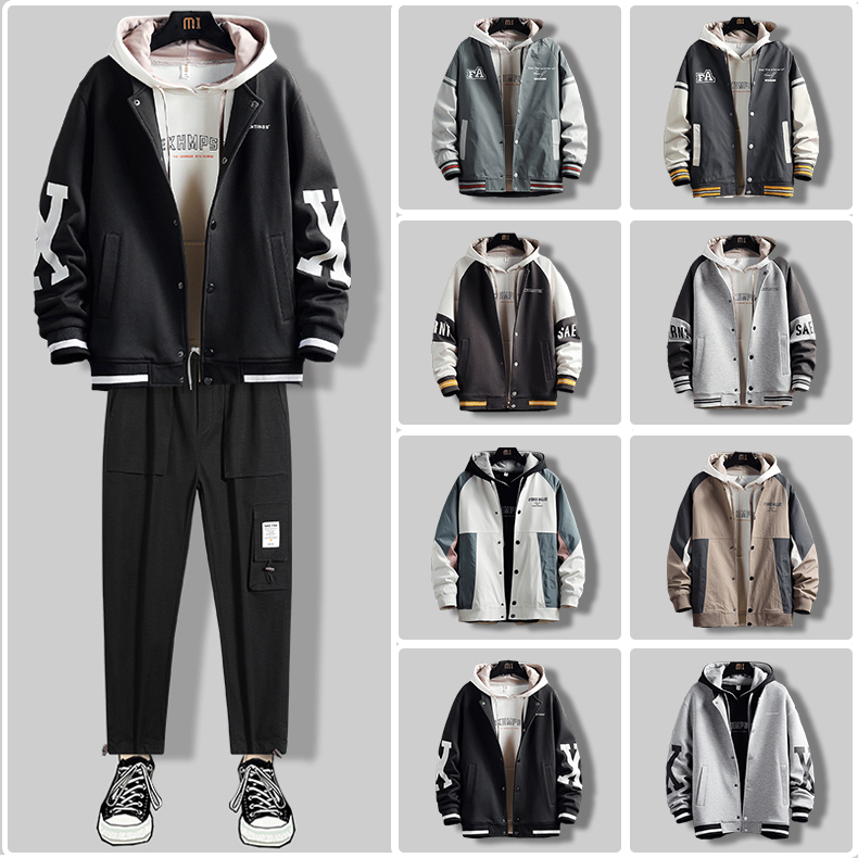 Bộ Đồ Nỉ Nam Áo Khoác Bomber Áo Khoác Nhẹ Chữ K Kết Hợp Quần Jogger Túi Hộp Rút Gấu Năng Động Hot Trend Thời Trang FORHIMCS2 SET NAM 90000177