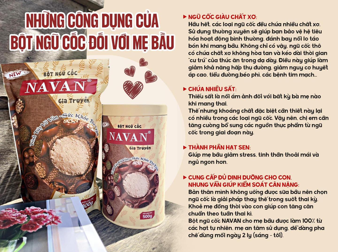 NGŨ CỐC NAVAN TÚI 800G (BỘT NGŨ CỐC PHA UỐNG)