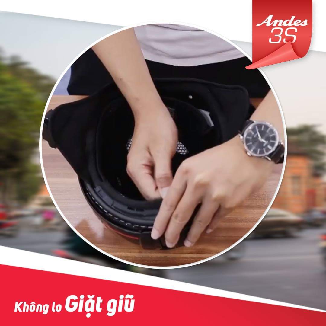 Mũ Bảo Hiểm Andes Kính Dấu 139 (Màu Trắng Đỏ)