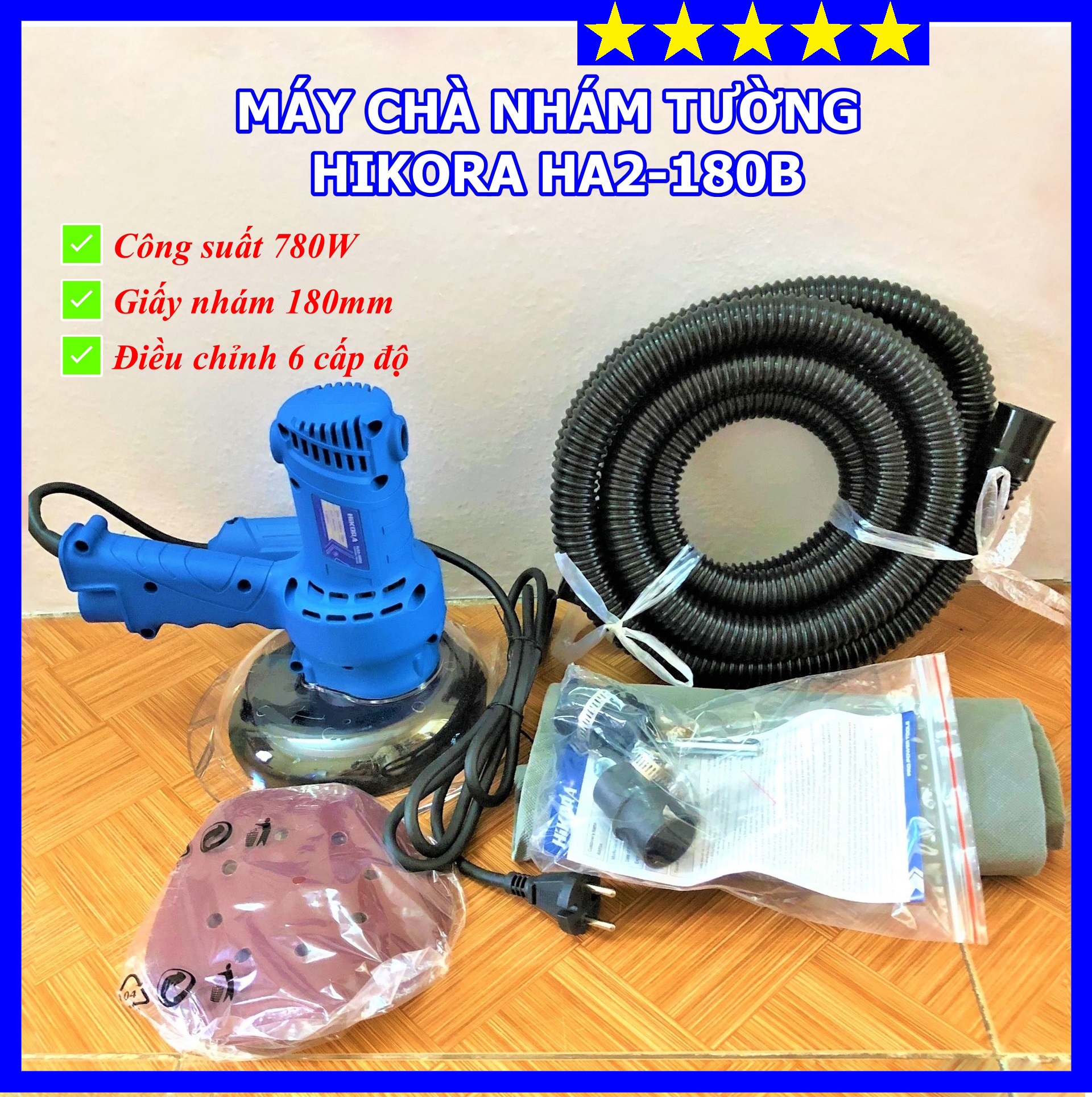 Máy chà nhám tường hikora ha2-180b - chuyên dụng cho thợ sơn tường - hàng chính hãng - bảo hành toàn quốc