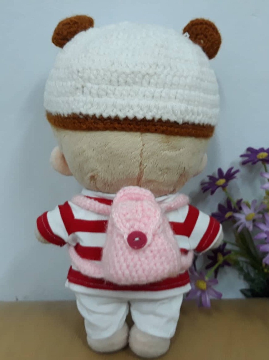 Mũ gấu + ba lô đi học Outfit doll kpop