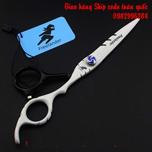 KÉO CẮT TÓC NHẬT BẢN FREELANDER ĐEN TRẮNG ( Tăng kèm kéo)