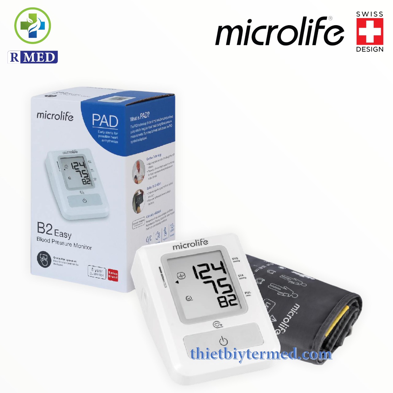 [ Chính hãng 100%] Microlife B2 Easy - Máy đo huyết áp bắp tay