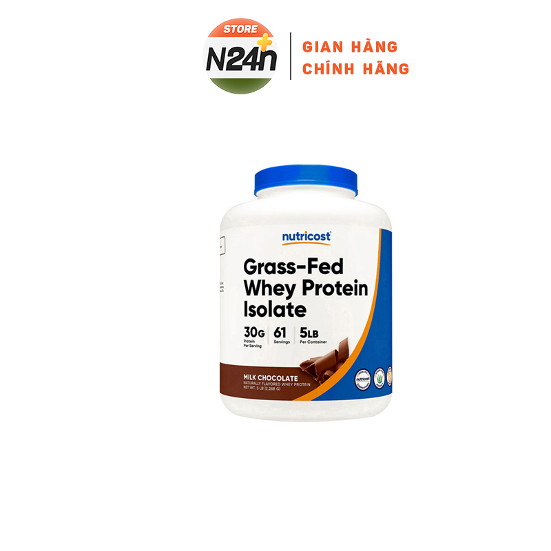 Nutricost grass fed whey protein isolate bổ sung đạm whey sạch giúp phát triển cơ bắp 5 lbs