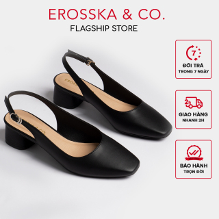 Giày nữ, giày cao gót thời trang Erosska mũi vuông phô i dây quai ma nh kiểu dáng basic cao 5cm EL013 (BA) thumbnail