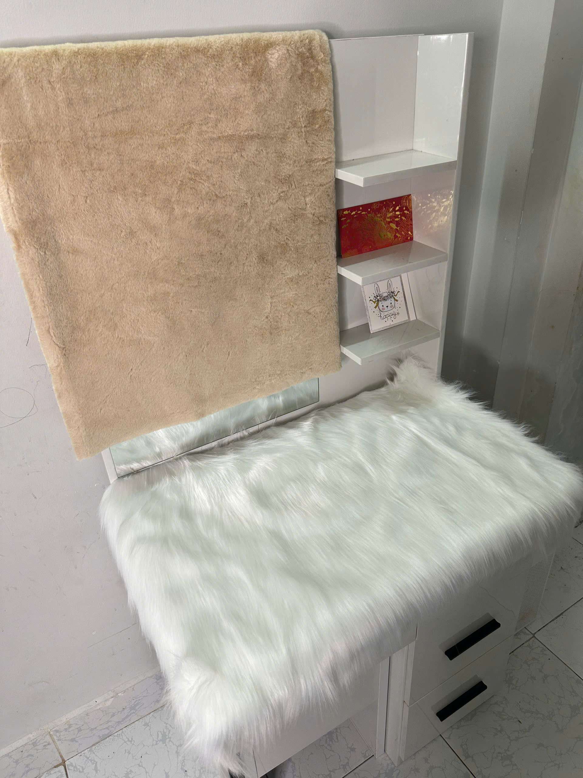 [HCM]Vải lông trắng chụp ảnh , lót sàn