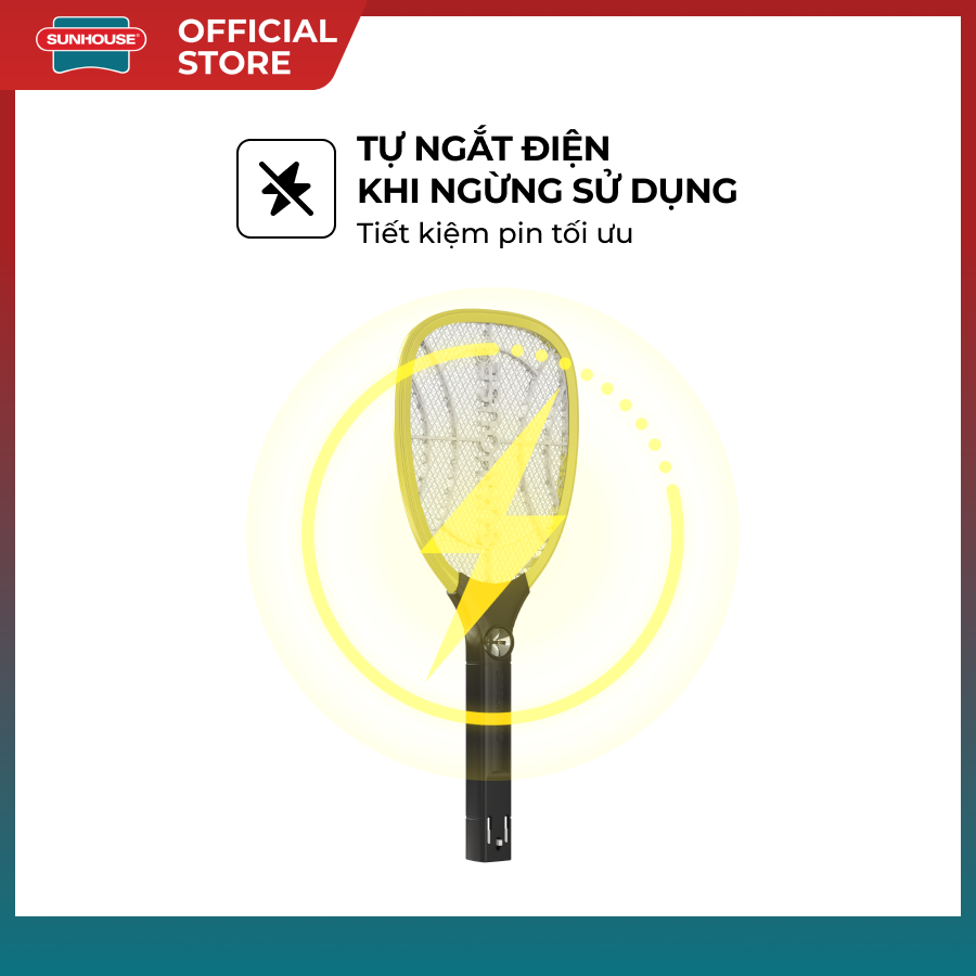 Sunhouse Mosquito Racket She-Eecvm12 - 3-Layer Electric Net - Effective Mosquito Killer - Genuine Sunhouse Product