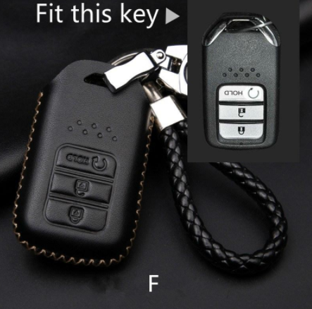 Huiyisunny for Honda Cow Leather Key Cover Case For Honda HRV JAZZ BRV CRV City ACCORD CIVIC Keyless Remote Car Smart Key Leather Protective Case Cover Casing holder with FREE keychain