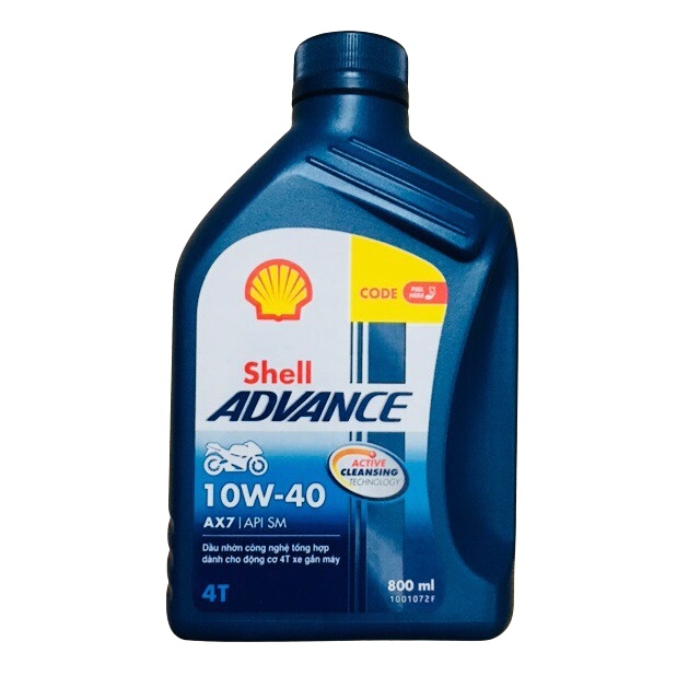 Nhớt shell advance ax7 10w40 0,8l