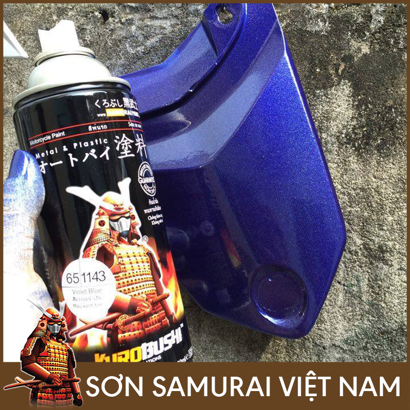 Sơn samurai màu xanh tím - Chai sơn màu xanh ánh kim 1143 sơn samurai