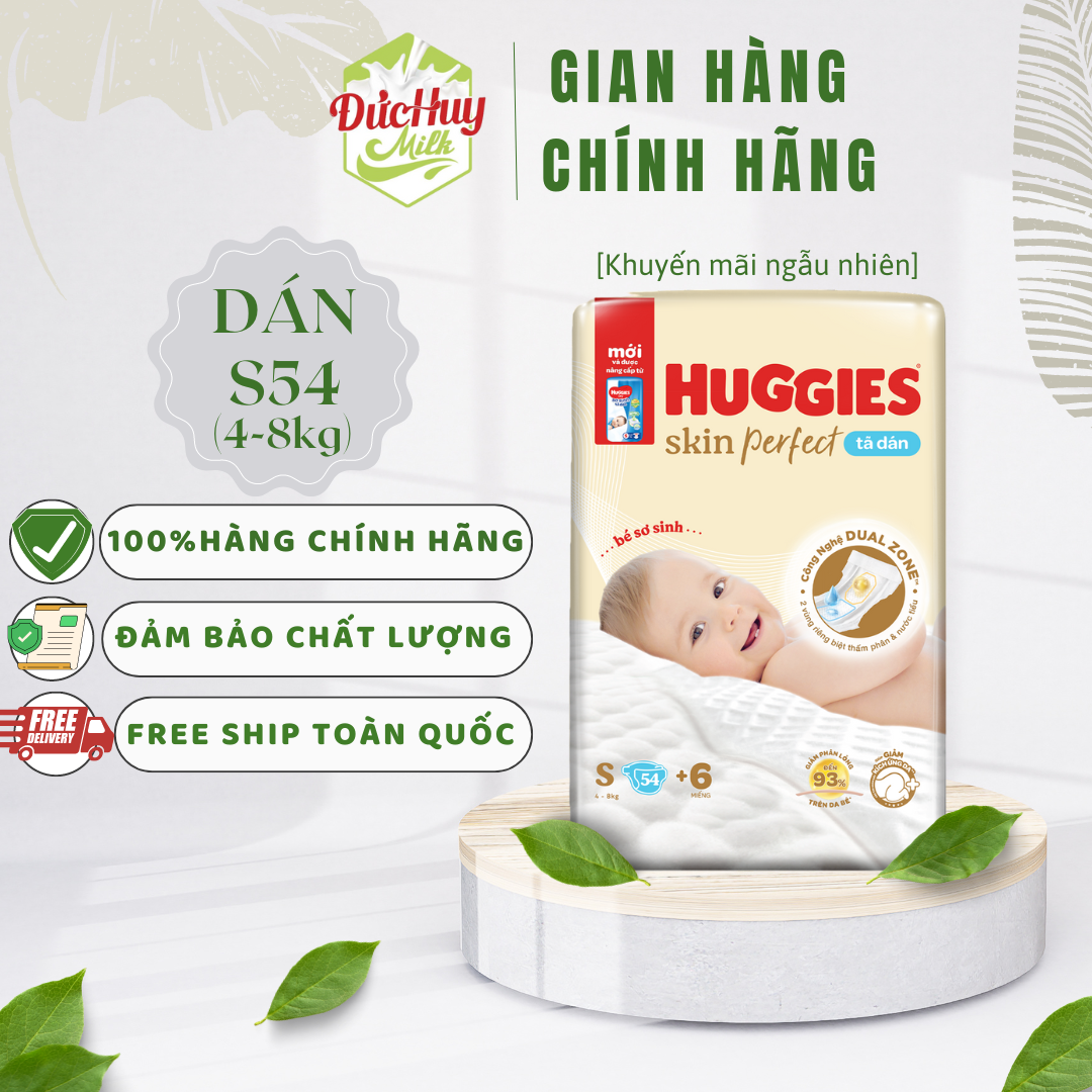 "Tã Dán Huggies Skinperfect M76/XL62 /XXL56 (Hàng tặng kèm tùy từng thời điểm khuyến mãi)