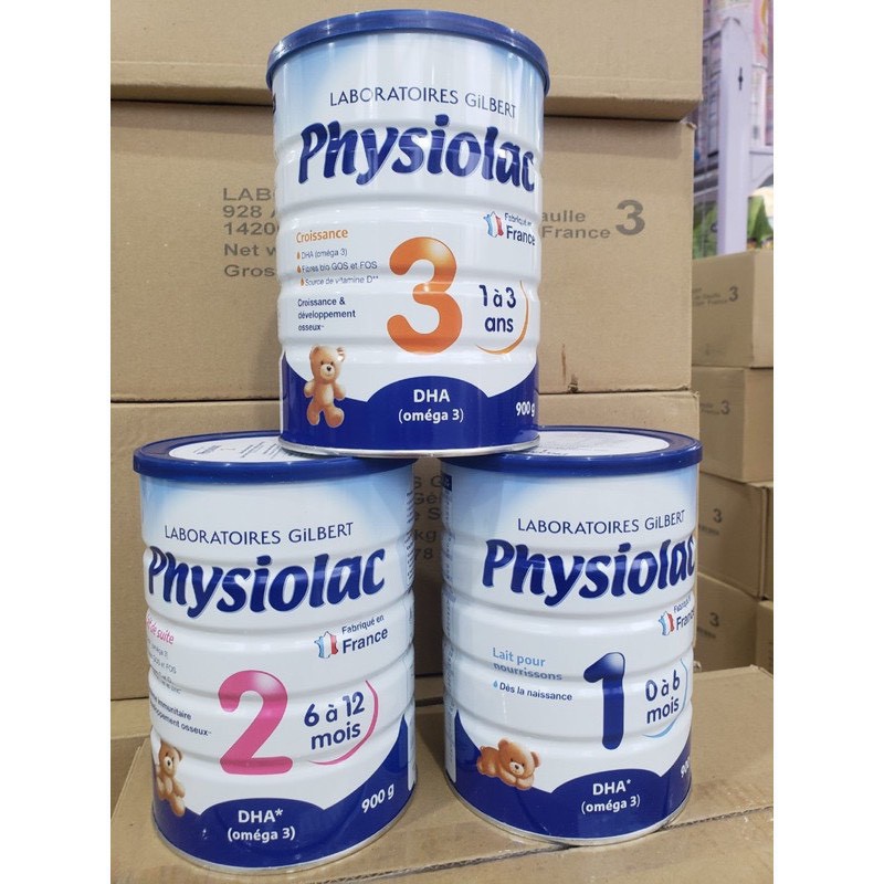 [ CHÍNH HÃNG 100% ] Sữa bột Physiolac số 1, 2, 3 900g Date 2023 [Mẫu mới]