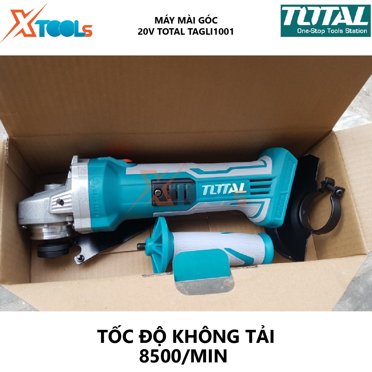 Máy mài góc dùng pin TOTAL TAGLI1001 máy cắt kim loại cầm tay sử dụng pin Lithium 20V TOTAL, Tốc độ không tải: 8500/min hiệu suất cao  tại