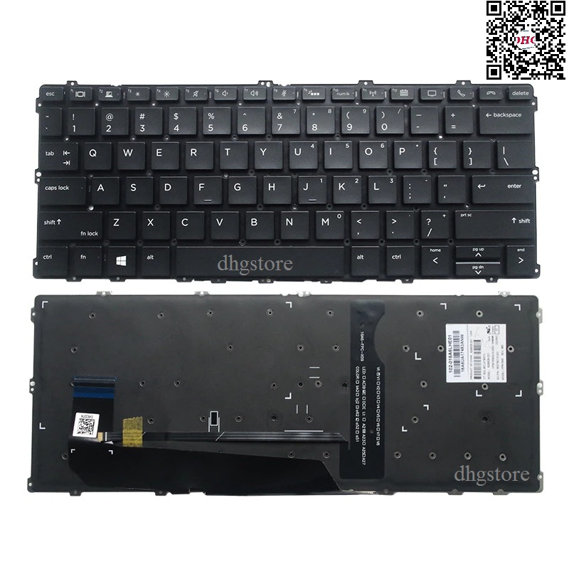 Laptop keyboard for hp elitebook x360 1030 g2, 1030 g3 with lights