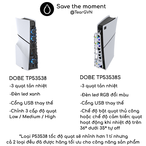 Quạt tản nhiệt tốc độ cao làm mát máy DOBE cho PS5 Slim