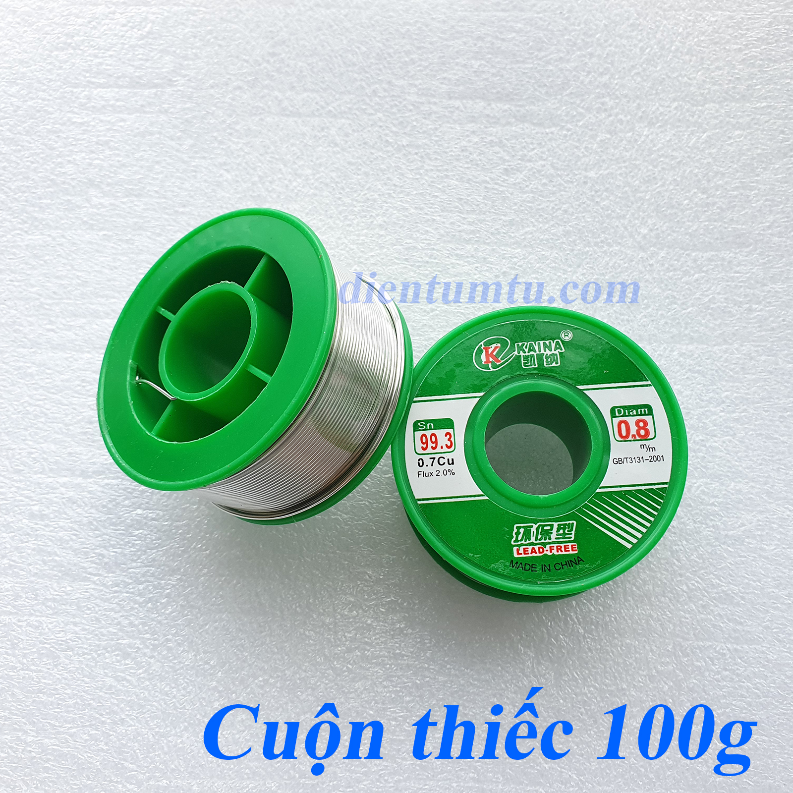 Thiếc hàn sn99.3 99.3% 0.8mm - cuộn 50g 100g
