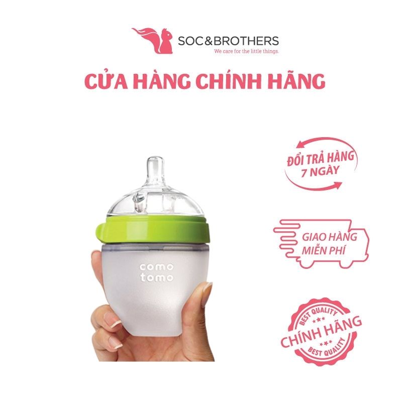 Bình Sữa Silicone Comotomo 150Ml - Xanh