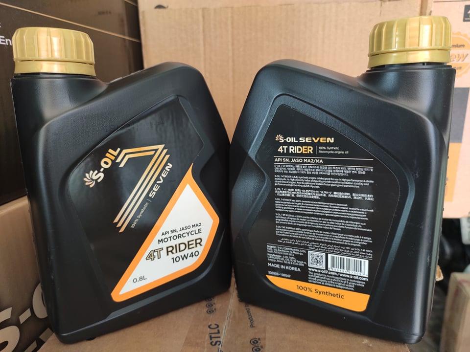Nhớt xe máy số S.OIL RIDER#9 SN Plus MA2 10W40- 800ML