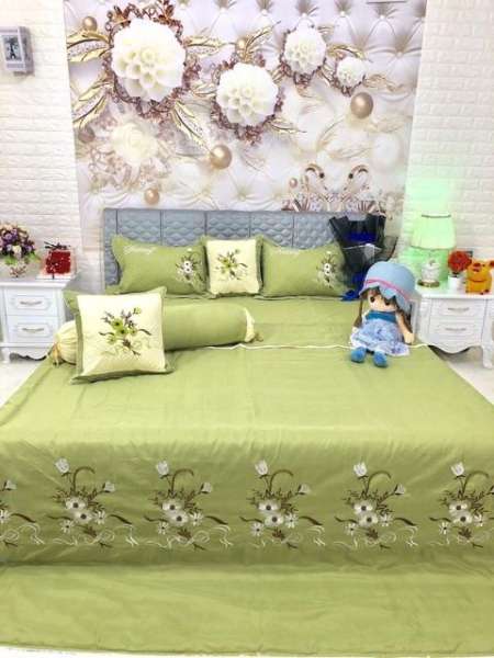 Bộ chăn ga gối cotton satin 7 món (1m6x2m)