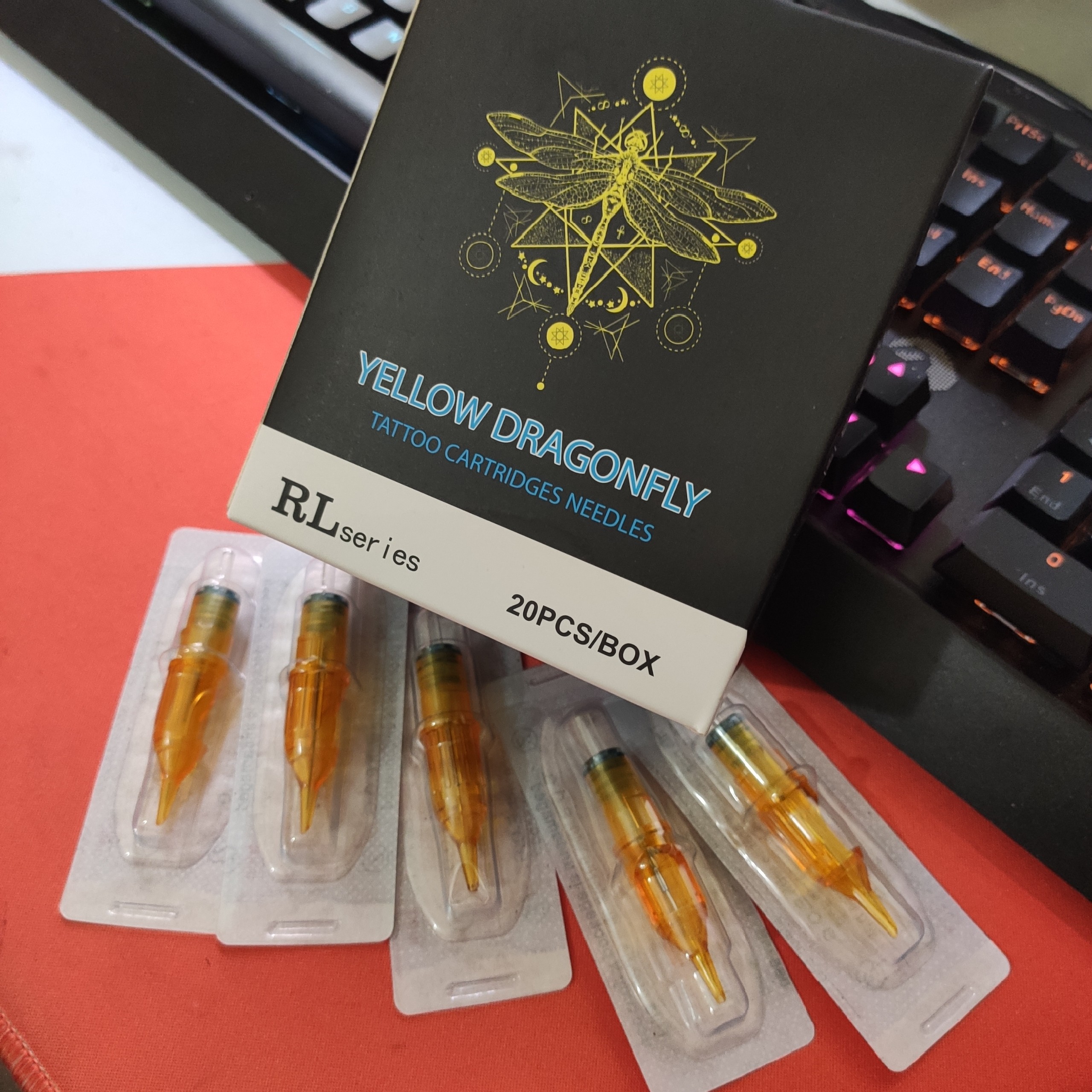 Hộp Kim xăm Pen 3RL Yellow Dragonfly đi khung