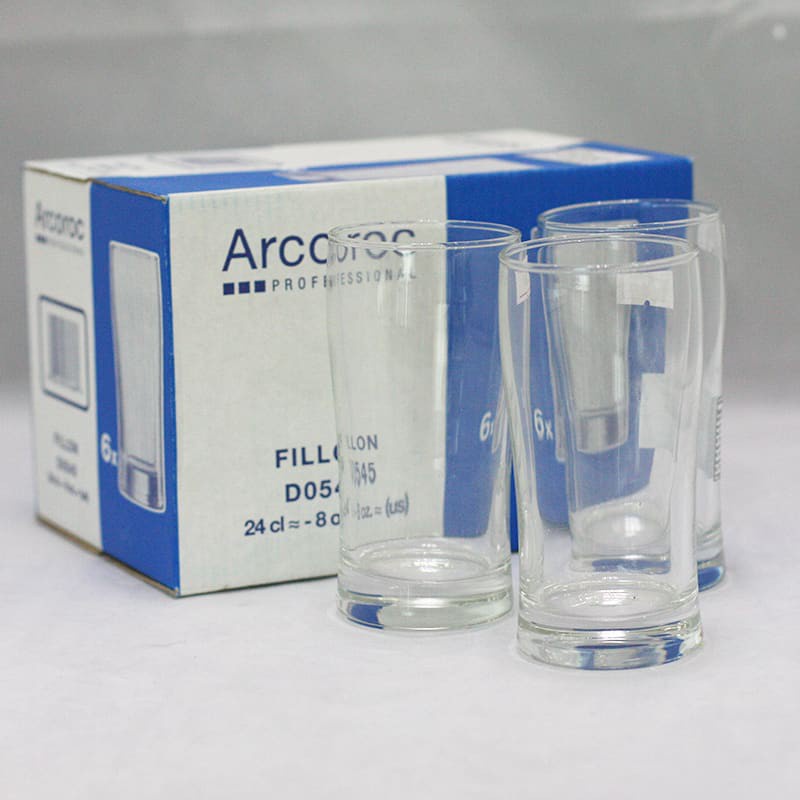 Cốc thủy tinh cafe đá Bạc xỉu cong 240ml bộ 6 cái Ly thủy tinh cao cấp Glazz Home