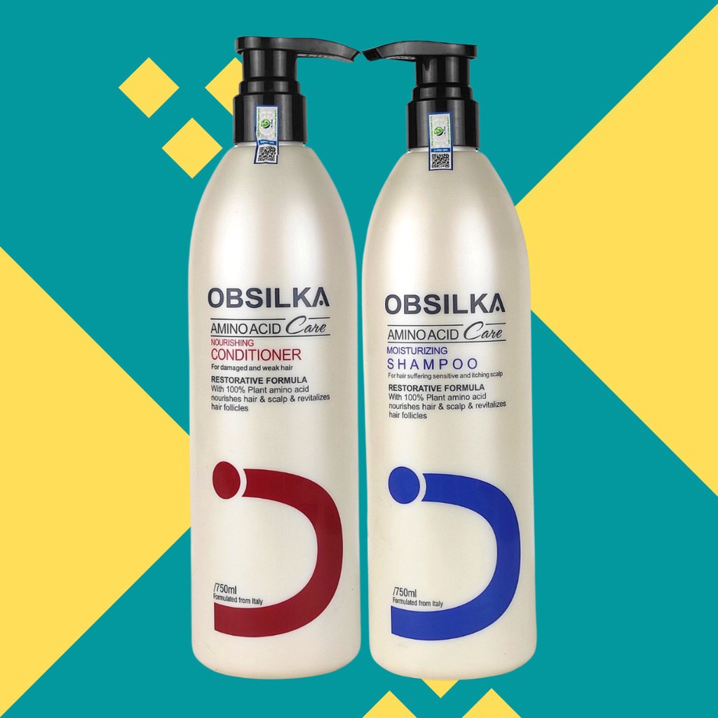 Cặp dầu gội xả obsilka siêu mượt phục hồi 750ml