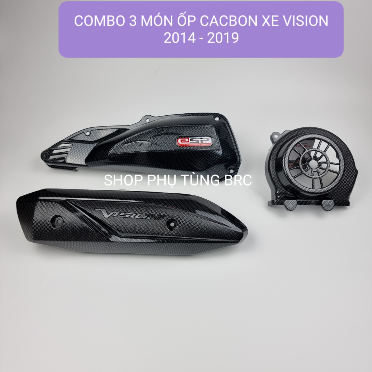 Combo 3 món ốp cacbon xe vision 2014 - 2019