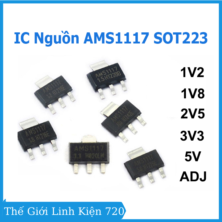 Bộ 5 con IC nguồn AMS1117 SOT223