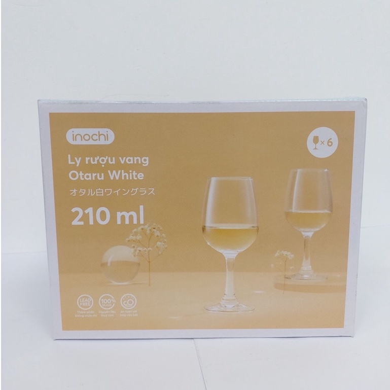 Bộ 6 ly thủy tinh uống rượu inochi nhập khẩu thái lan 210ml, 255ml, 340ml, 410ml cao cấp