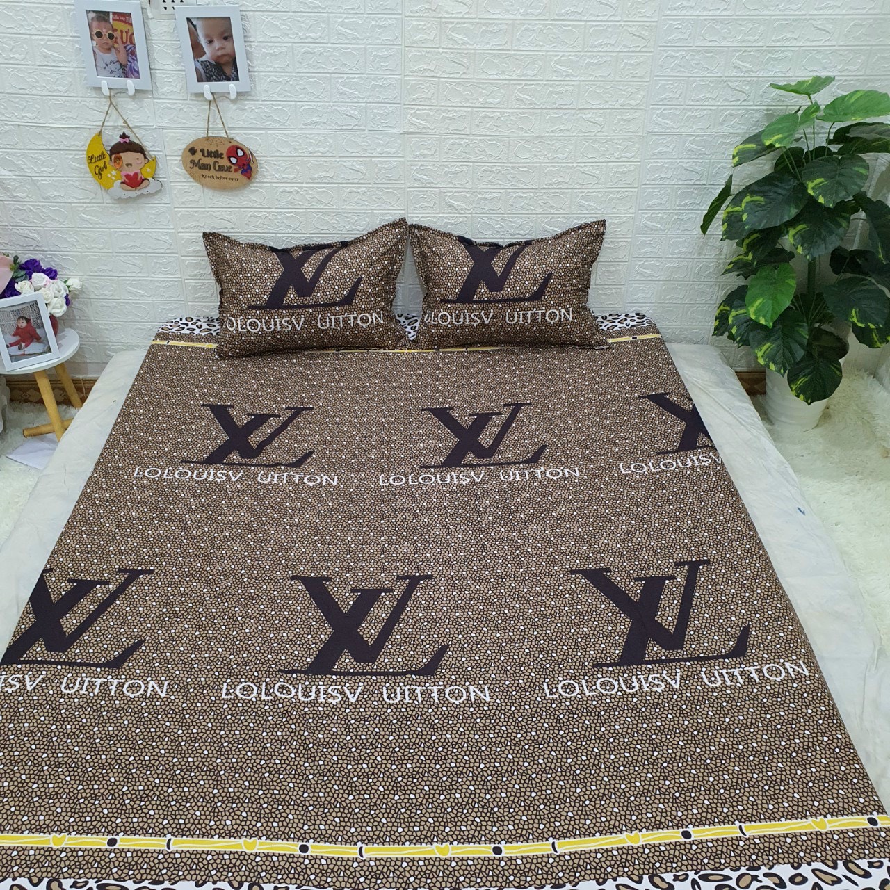 Bộ Chăn Ga Gối Cotton Poly - LV Sao ( 3 Món , 4 Món , 5 Món ) Tiệm Nhà Cá