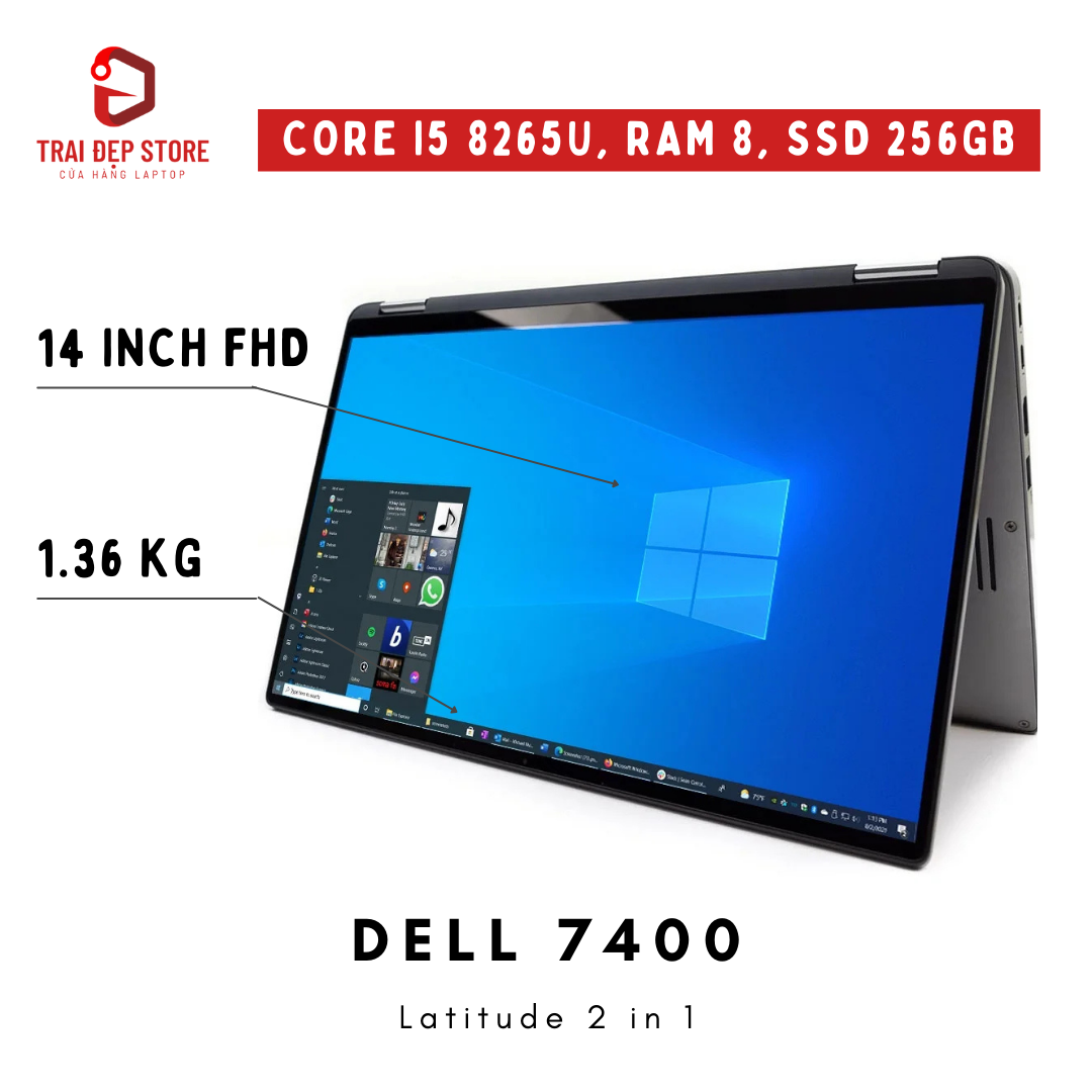 Laptop Dell Latitude 7400 2 in 1 Core i5 8th, Ram 8, SSD 256