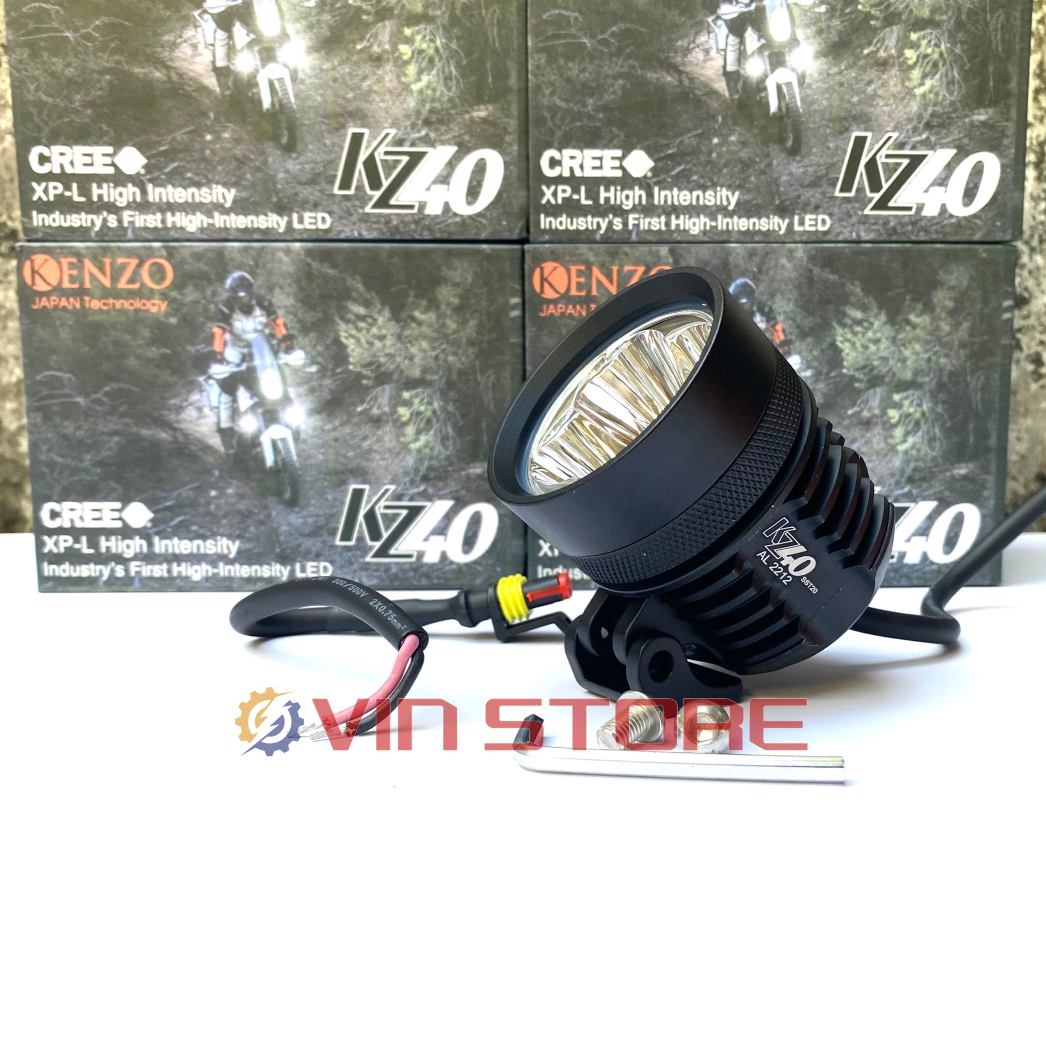Trợ sáng KZ40, L4X chip SST20 kính tím(công suất thực 30w)