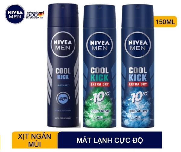 Xịt Ngăn Mùi NIVEA MEN Cool Kick Mát Lạnh (150ml)