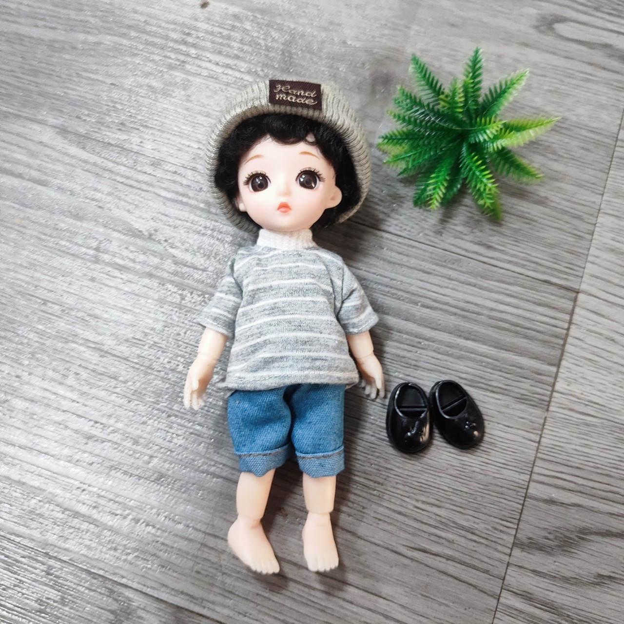 búp bê bé trai 16cm mẫu mới mặc đồ thu đông đẹp