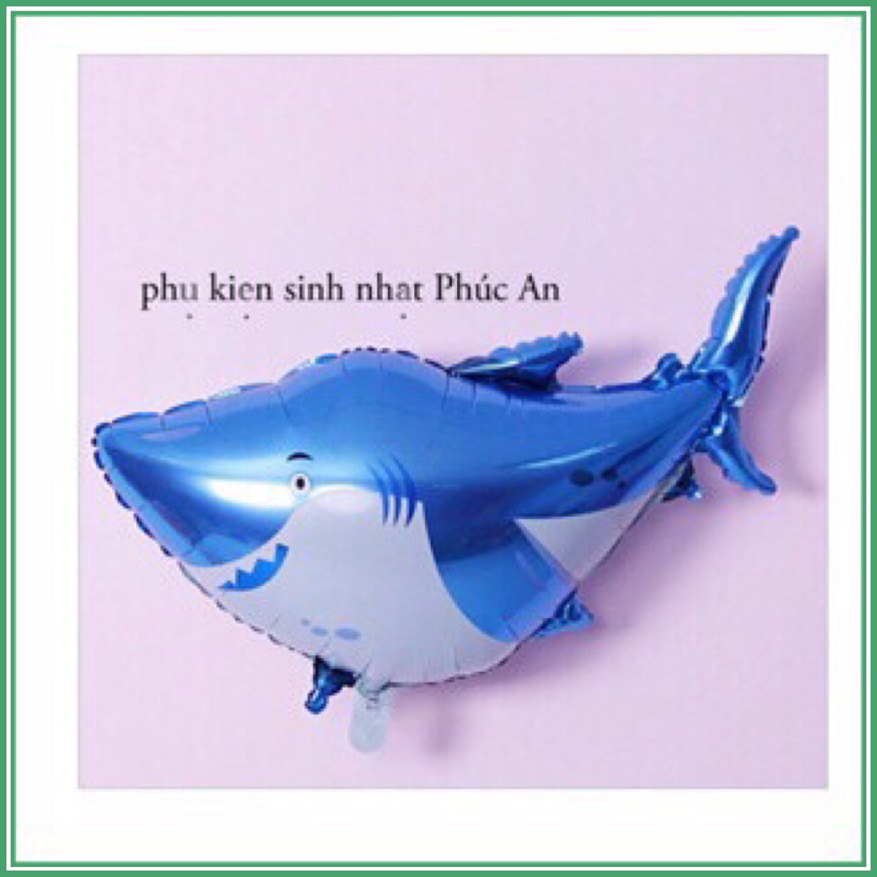 Bóng kiếng cá mập xanh 40cm trang trí sinh nhật HPBD