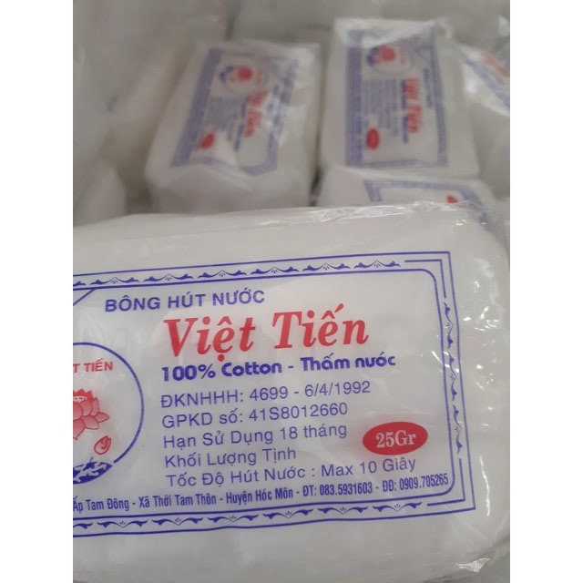 [HCM]Bông gòn cuộn y tế việt tiến 50g (Bông hút nước)