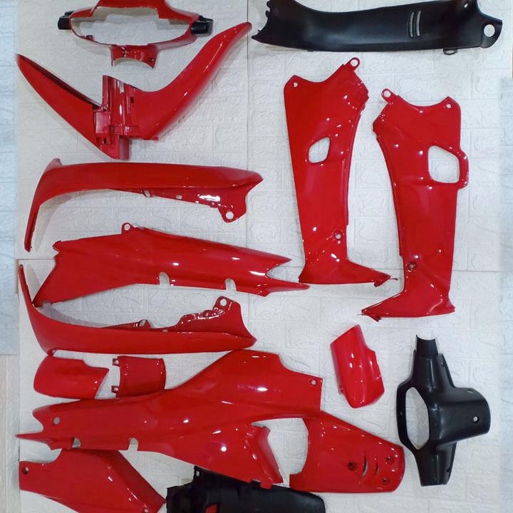 [TẶNG TEM] Bộ dàn áo xe WAVE 110 - wave THÁI - wave 1 bóng - màu ĐỎ CỜ, nhựa nguyên sinh ABS - có ƯU ĐÃI MIỄN PHÍ BỘ TEM 3 lớp sịn.