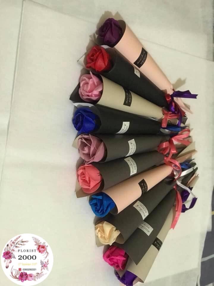 Sỉ hoa hồng sáp 1 bông ốc quế dài
